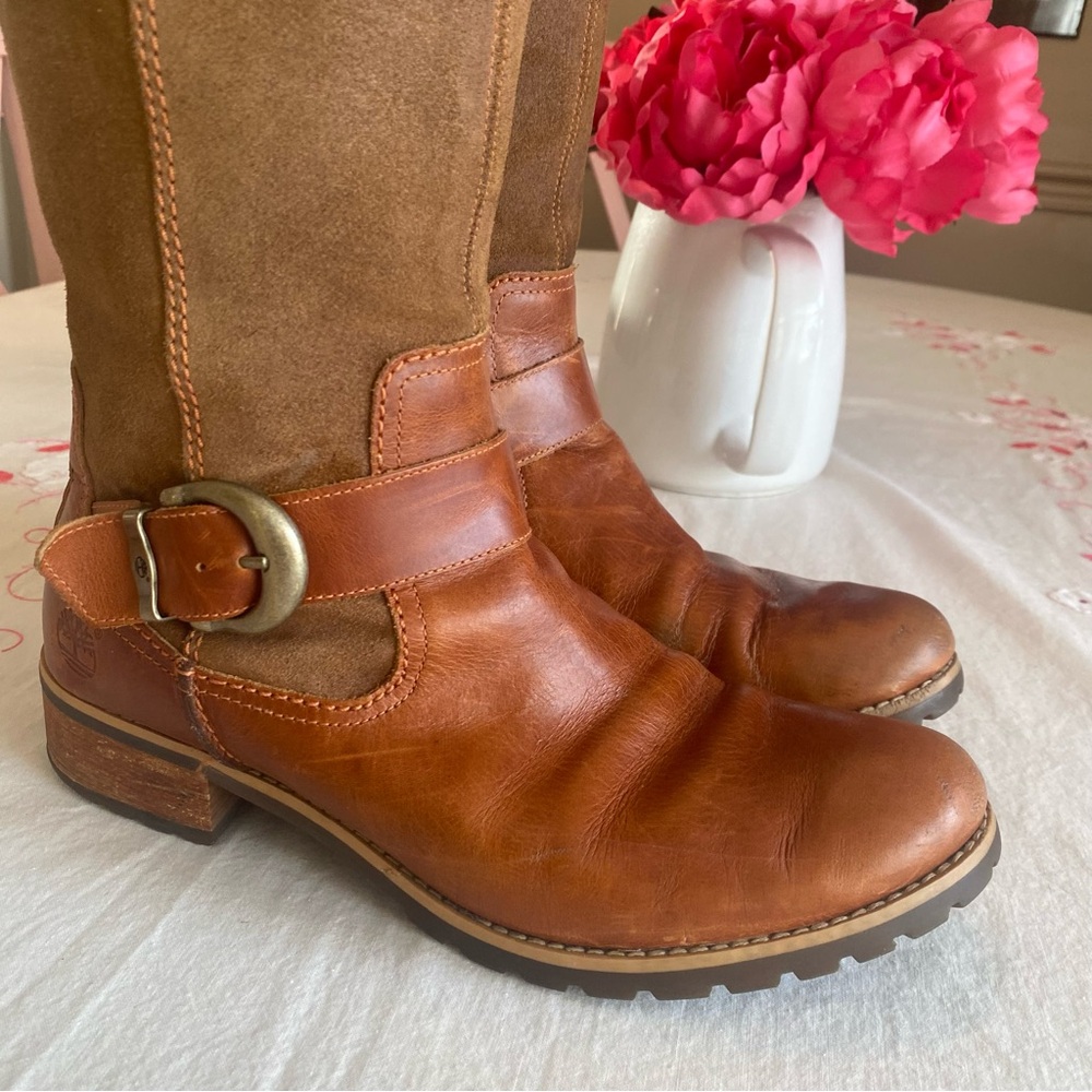 Brown Leather and Suede Riding Boots - Picture 2 of 14
